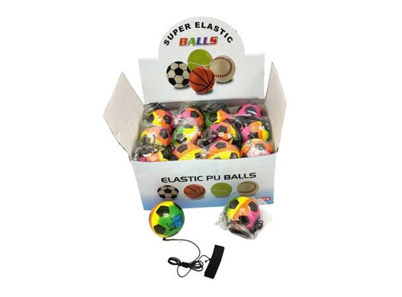 Ball regnbuefarget m/elastisk snor